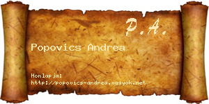 Popovics Andrea névjegykártya
